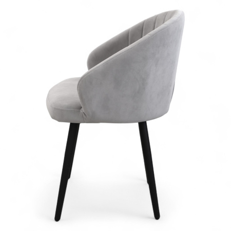 Стул Шолден Велюр Серый / Черный матовый (Муар)