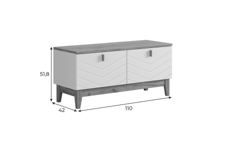 Тумба  Хюгге белое дерево/дуб крафт золотой/белый матовый