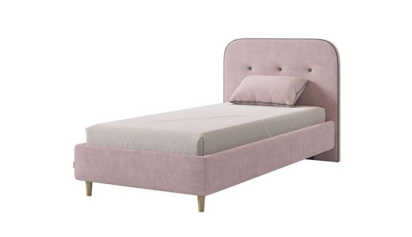 Кровать с основанием Лео 90х200 см нежно-розовый/графит
