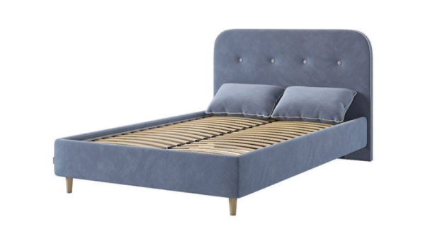 Кровать с основанием Лео 120х200см топаз/галька/велюр