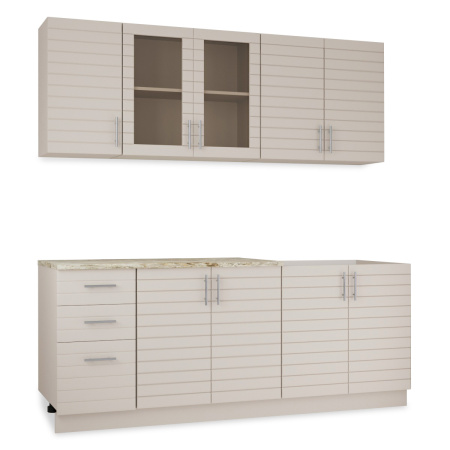 Кухня Комплект №9 Кашемир/Кашемир (столеш Версаль+Планка) 