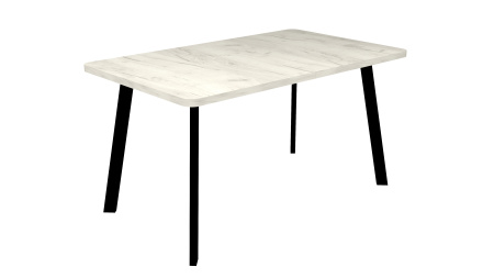 Стол Лондон-R, 1400(1800)*850, Дуб крафт белый+ножки Z 01 (Черный шелк)