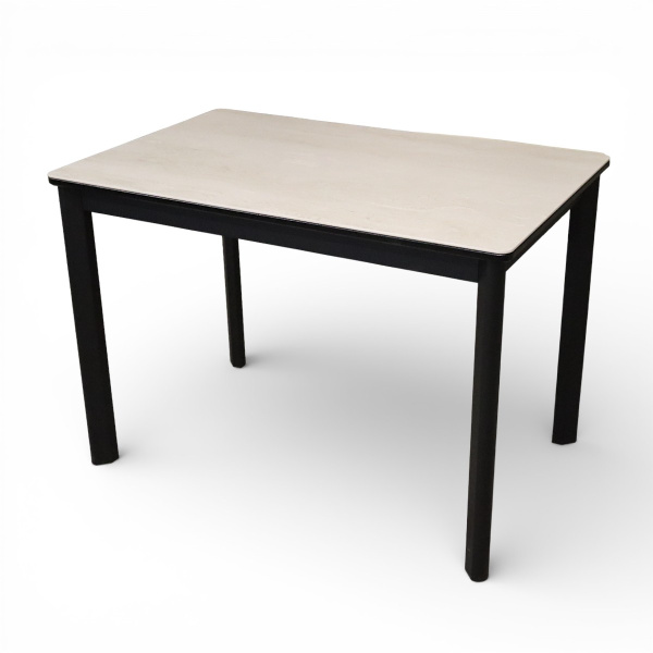 Стол обеденный Римини-1C  черный/Travertine Avorio