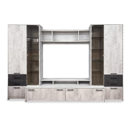 Стенка для гостиной Бове Сосна лофт/камень светлый