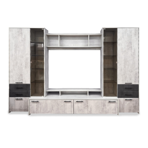 Стенка для гостиной Бове Сосна лофт/камень светлый