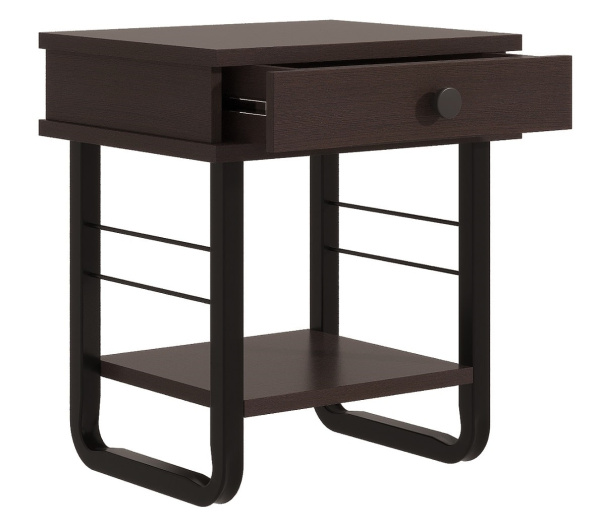 Тумба прикроватная Грета ММД 205 черный/венге