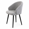 Стул Шолден Велюр Серый / Черный матовый (Муар)