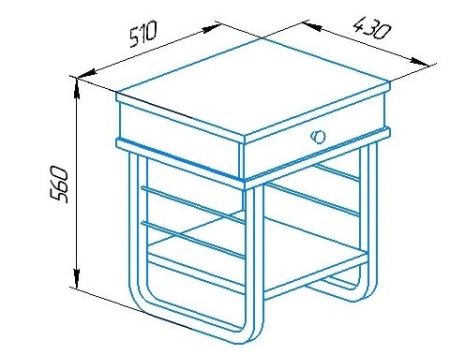 Тумба прикроватная Грета ММД 205 черный/венге