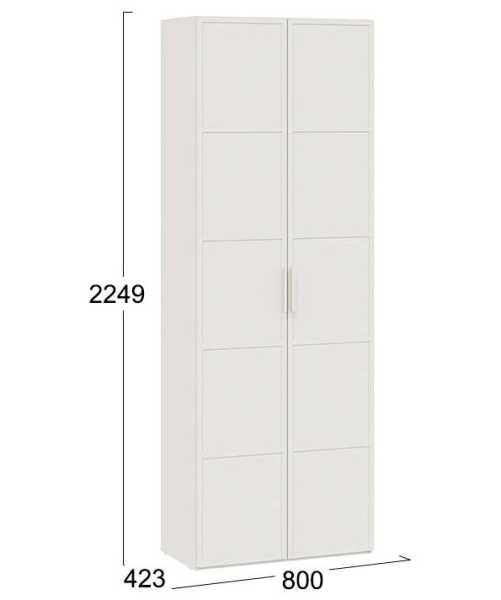 Стелла Шкаф д/одежды /Белый холст/Белый жемчуг