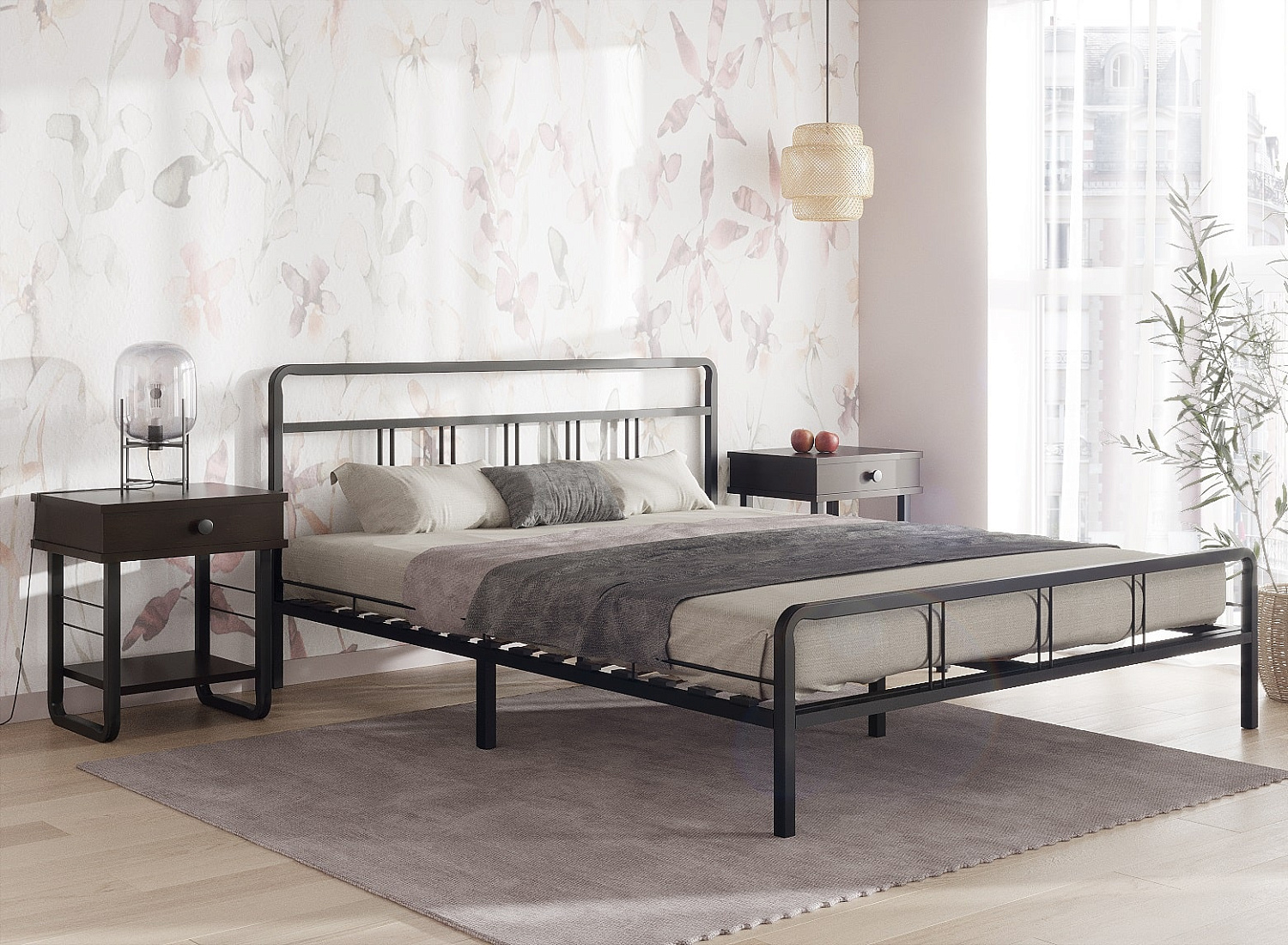 Тумба прикроватная Грета ММД 205 черный/венге