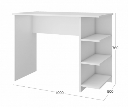 Стол с полками "Алекс" Белый