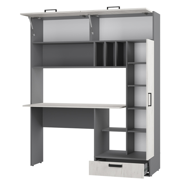 Стол письменный "Техно" Графит/дуб крафт белый 