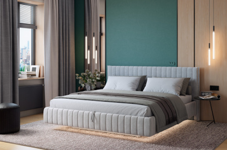 Кровать Твикс с подъемным механизмом  160х200 см (галька (велюр))