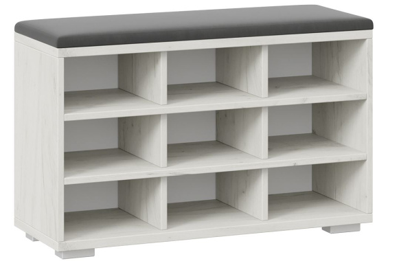 Тумба для обуви Тип 10 дуб крафт белый / велюр графит