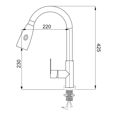 SUS124-017F-2 Смеситель для кухни, Д35
