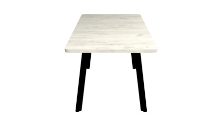 Стол Лондон-R, 1400(1800)*850, Дуб крафт белый+ножки Z 01 (Черный шелк)