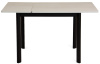 Стол Римини-1L, 110(+45)*700*750 царга черн./лам Светлый бетон +нога№9(черная)