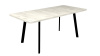 Стол Лондон-R, 1400(1800)*850, Дуб крафт белый+ножки Z 01 (Черный шелк)