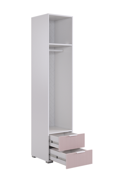 Зефир Шкаф однодверный с ящ 107.03 (белое дерево/пудра розовая (эмаль)