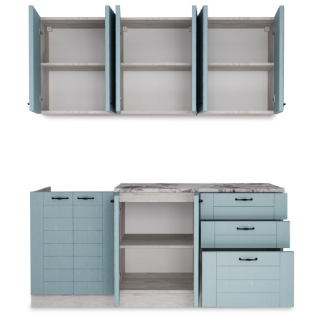 Кухонный гарнитур СОНЕТ  1,8  м  Сосна ЛОФТ / Дуб БИРЮЗА