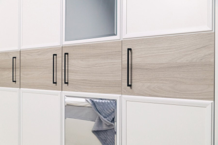 AURELIO 444 Шкаф для одежды и белья Белый/Блеквуд Сатиновый