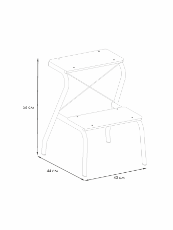 Табурет-Стремянка "КОНЁК" Медный антик ТС277 М