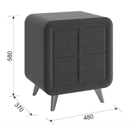 Тумба прикроватная Софи 2 Топаз (велюр)