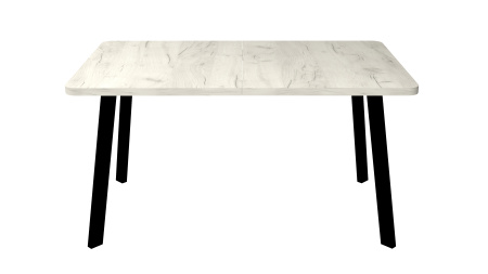 Стол Лондон-R, 1400(1800)*850, Дуб крафт белый+ножки Z 01 (Черный шелк)