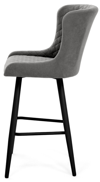 Стул Парма БАРНЫЙ, Т180- светло-серый+нога барная Bh70см 1R38 (черный)