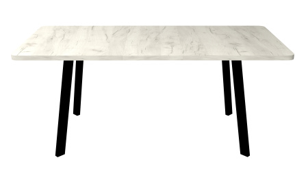 Стол Лондон-R, 1400(1800)*850, Дуб крафт белый+ножки Z 01 (Черный шелк)