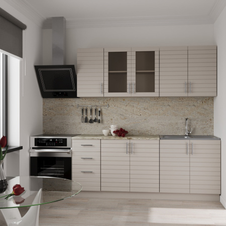 Кухня Комплект №9 Кашемир/Кашемир (столеш Версаль+Планка) 